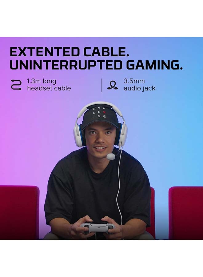 HYPERX Cloud Stinger 2 Core - Gaming Headset for Playstation, Lightweight Over-Ear Headset with mic, Swivel-to-Mute Function, 40mm Drivers - White |  639N7AA#A2N - Image 2