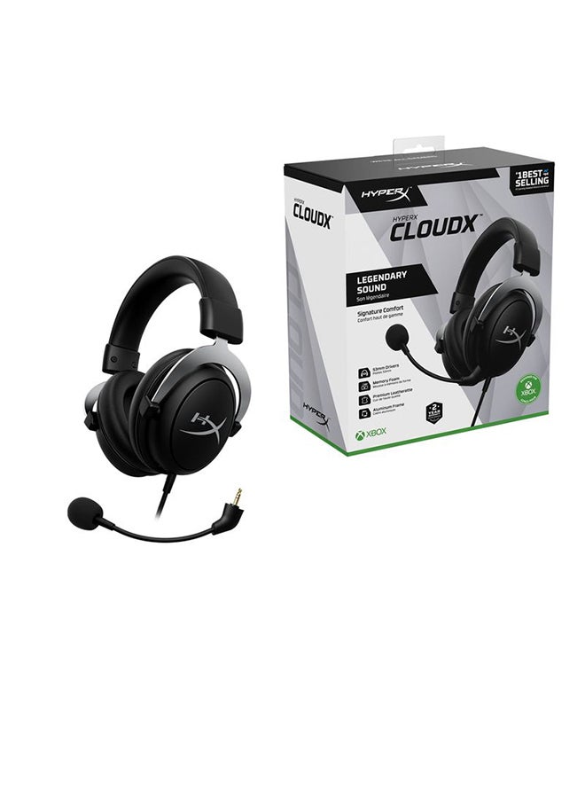 HyperX CloudX, Official Xbox Licensed Wired Over the Ear Headset with Mic (Silver) - Image 4