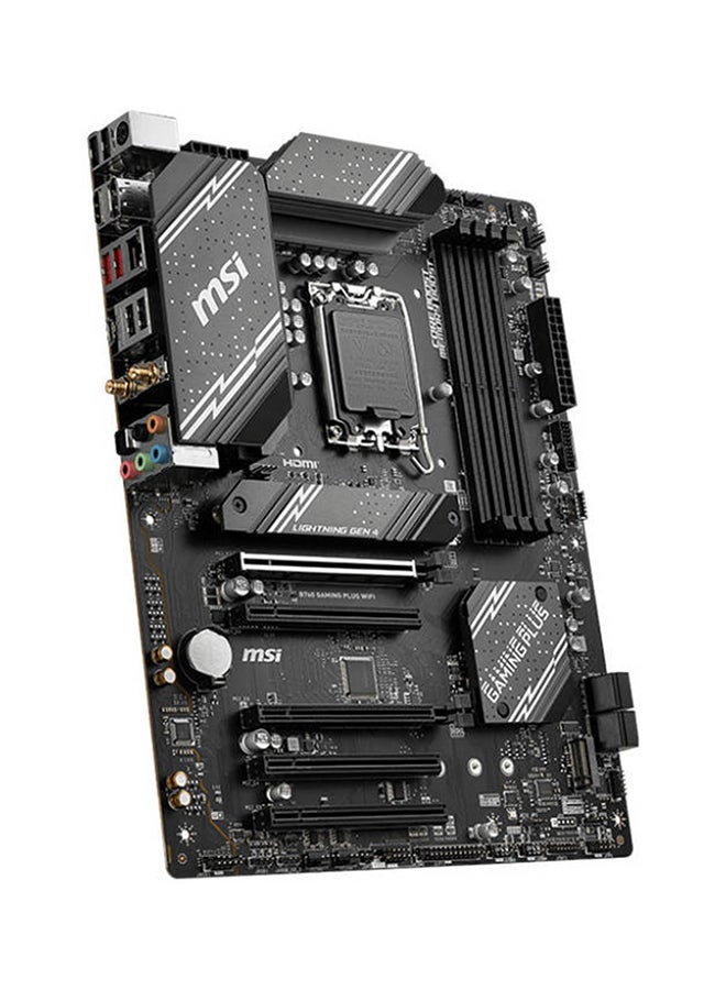 إم اس أي - اللوحة الأم B760 Gaming Plus WIFI DDR5 ATX، مقبس LGA 1700، مجموعة شرائح Intel B760، وضع ثنائي القناة، Intel Wi-Fi 6E، فتحة PCI-E x16 5x، تخزين 2x M.2 - Image 1