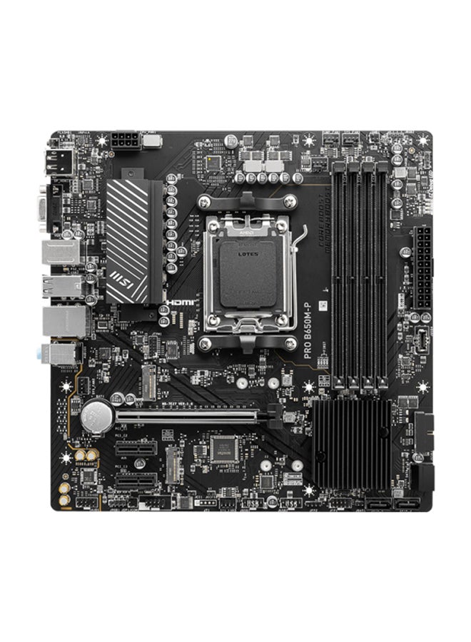 MSI - Pro B650M-P AM5 mATX Motherboard, AMD B650 Chipset, 4x DDR5 Slots, 192GB Max Memory, 1x PCI-E x16, 2x M.2 Storage Slot, 4x SATA 6G, Realtek 8125BG 2.5G LAN, HDMI / DP / VGA | 911-7E27-001 - Image 1