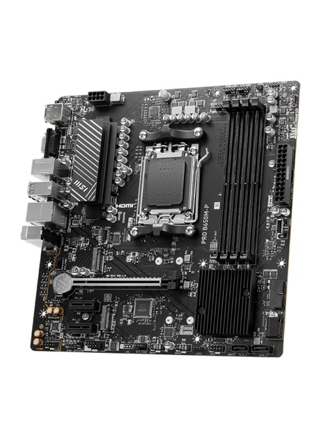 MSI - Pro B650M-P AM5 mATX Motherboard, AMD B650 Chipset, 4x DDR5 Slots, 192GB Max Memory, 1x PCI-E x16, 2x M.2 Storage Slot, 4x SATA 6G, Realtek 8125BG 2.5G LAN, HDMI / DP / VGA | 911-7E27-001 - Image 1