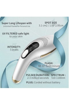 ديس Geess GP590 Plus Cooling Unlimited Flashes IPL Lsaer Permanent Painless Epilator With 3 HR Lamps White  - Image 5