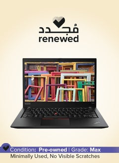 Renewed - ThinkPad T490s Laptop With 14-Inch Display,Core i7/8th Gen/Dual Core/16GB RAM/512GB SSD English Black
