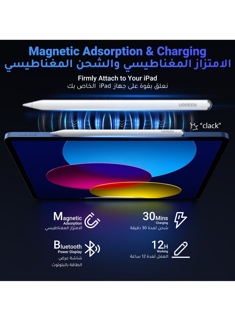 قلم ايباد مع شحن لاسلكي مغناطيسي، شحن سريع لجهاز ابل ايباد، شاشة طاقة بلوتوث، قلم لمس حساسية الميل لجهاز ايباد متوافق مع ايباد 2018-2022، iPad Pro, Air And Mini - pnsku/N70069248V/45/_/1715002257/d28c94f2-3c60-41f3-8b4a-35a7a6c0c75d