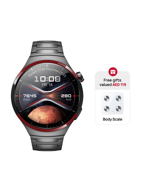 Watch 4 Pro Space Edition Smartwatch, Spherical Sapphire Glass, Health At A Glance, eSIM Cellular Calling, Fresh-New Activity Rings, Compatible With Andriod & iOS + Scale Grey