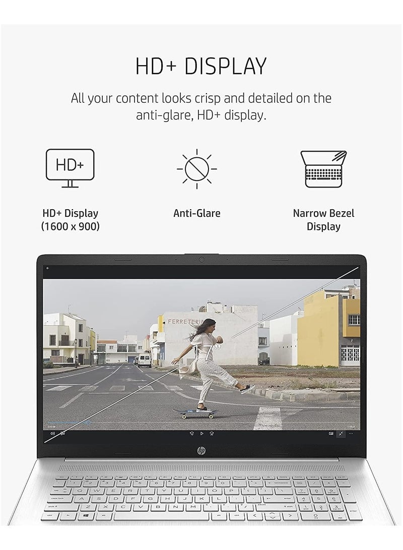 HP - Newest (Upgraded Version) Laptop With 17 Inch WUXGA Display, Core i5 Processor/16GB RAM/512GB SSD/Intel Iris Xe Graphics/Windows 11 + Free Mouse English Natural Silver - Image 1