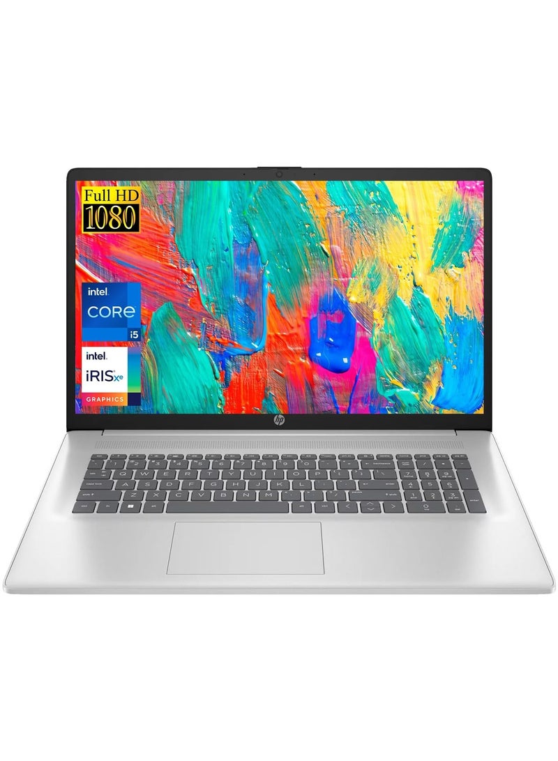 HP - Newest (Upgraded Version) Laptop With 17 Inch WUXGA Display, Core i5 Processor/16GB RAM/1TB SSD/Intel Iris Xe Graphics/Windows 11 + Free Mouse Arabic Natural Silver Arabic Natural Silver - Image 1