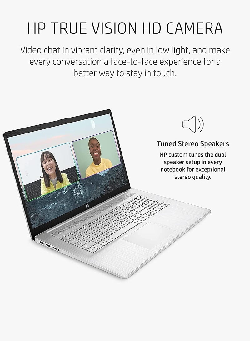 HP - Newest (Upgraded Version) Laptop With 17 Inch WUXGA Display, Core i5 Processor/16GB RAM/1TB SSD/Intel Iris Xe Graphics/Windows 11 + Free Mouse Arabic Natural Silver Arabic Natural Silver - Image 1