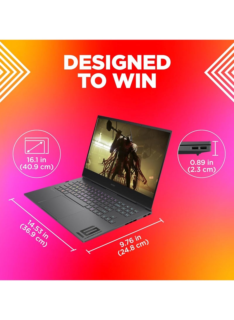 HP - OMEN Gaming Laptop 16 Laptop With 16.1-Inch Display, Core i9-13900HX Processor/64GB RAM/2TB SSD/NVIDIA GeForce RTX 4060 Graphics Card/Windows 11 English/Arabic Black - Image 1