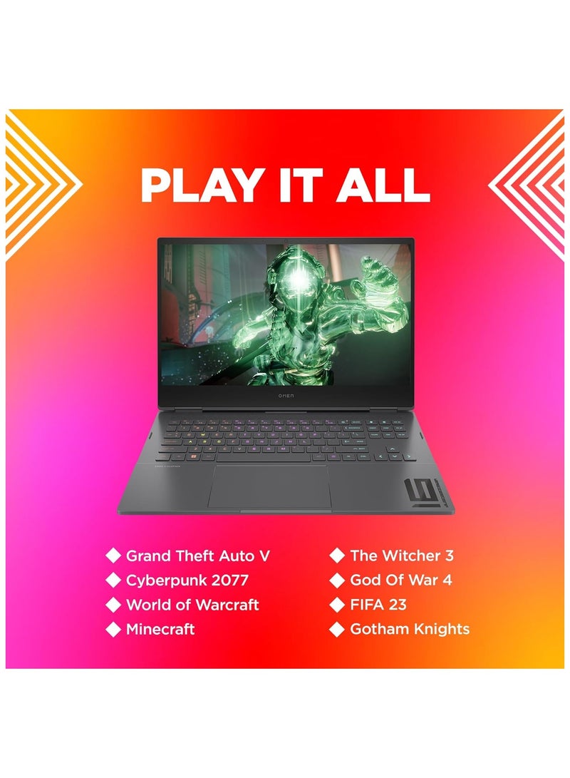 HP - OMEN Gaming Laptop 16 Laptop With 16.1-Inch Display, Core i9-13900HX Processor/64GB RAM/2TB SSD/NVIDIA GeForce RTX 4060 Graphics Card/Windows 11 English/Arabic Black - Image 1