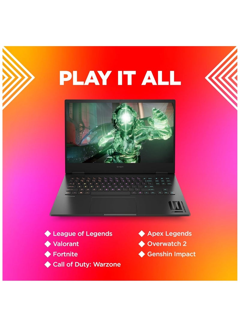 HP - OMEN Gaming Laptop 16 Laptop With 16.1-Inch Display, Core i9-13900HX Processor/64GB RAM/2TB SSD/NVIDIA GeForce RTX 4060 Graphics Card/Windows 11 English/Arabic Black - Image 1
