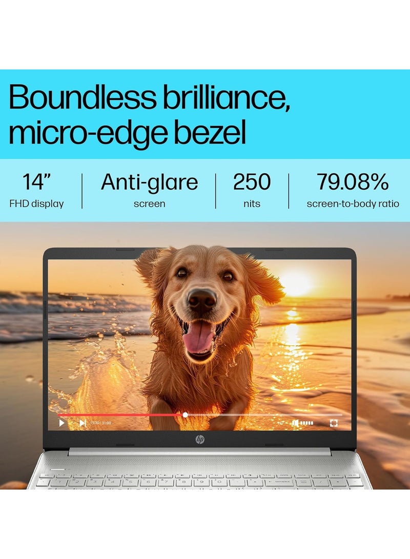 HP - Newest Sleek & Slim 14 (Upgraded Version) Laptop With 14-Inch FHD Display, Core i5 Processor/16GB RAM/512GB SSD Nvme /Intel UHD Graphics/Windows 11/Lan card Port English/Arabic Grey - Image 1