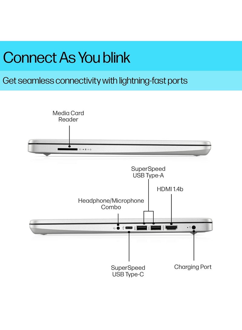 HP - Newest Sleek & Slim 14 (Upgraded Version) Laptop With 14-Inch FHD Display, Core i5 Processor/16GB RAM/512GB SSD Nvme /Intel UHD Graphics/Windows 11/Lan card Port English/Arabic Grey - Image 1