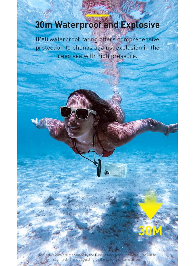 Baseus AquaGlide Waterproof Phone Case, IPX8 Certified 30M Deep Waterproof Phone Pouch, Waterproof Cell Phone Case Fit For Phones Up To 7.2" For iPhone 15 Pro Max/Plus/14/13/12/ Samsung S24/23 And More Blue - Image 2