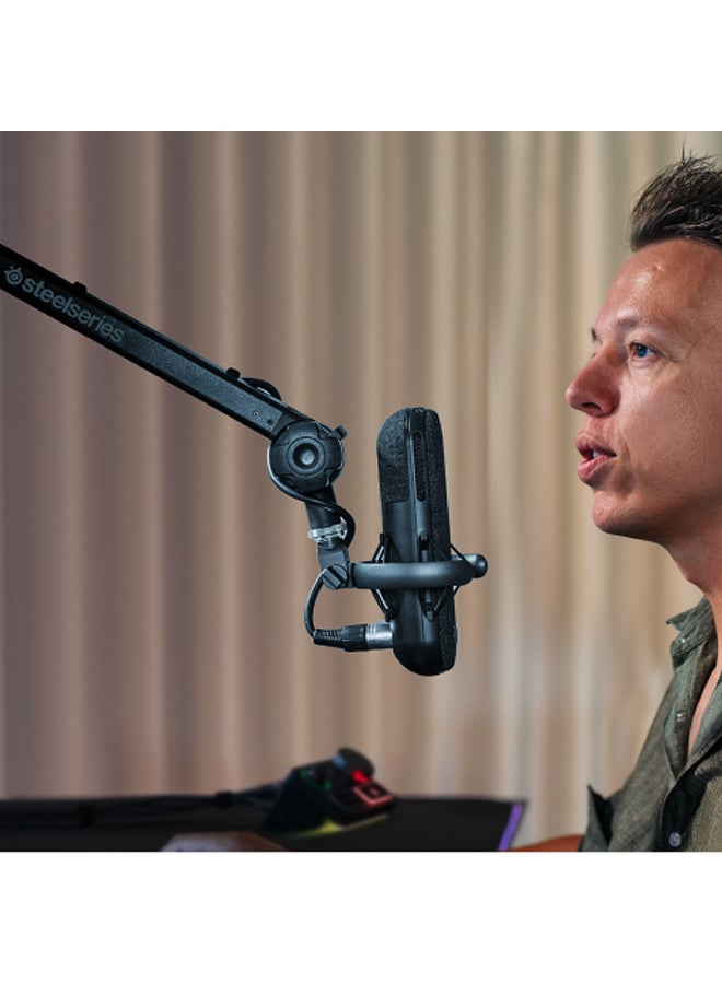 SteelSeries Alias/Alias Pro Mic Boom Arm - For Gaming, Streaming, and Podcasting - 360° Rotation - Desk Clamp - Folding Scissor Design - Hidden Springs - Cable Management - 3/8" and 5/8" Adapters