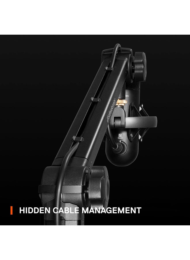 SteelSeries Alias/Alias Pro Mic Boom Arm - For Gaming, Streaming, and Podcasting - 360° Rotation - Desk Clamp - Folding Scissor Design - Hidden Springs - Cable Management - 3/8" and 5/8" Adapters