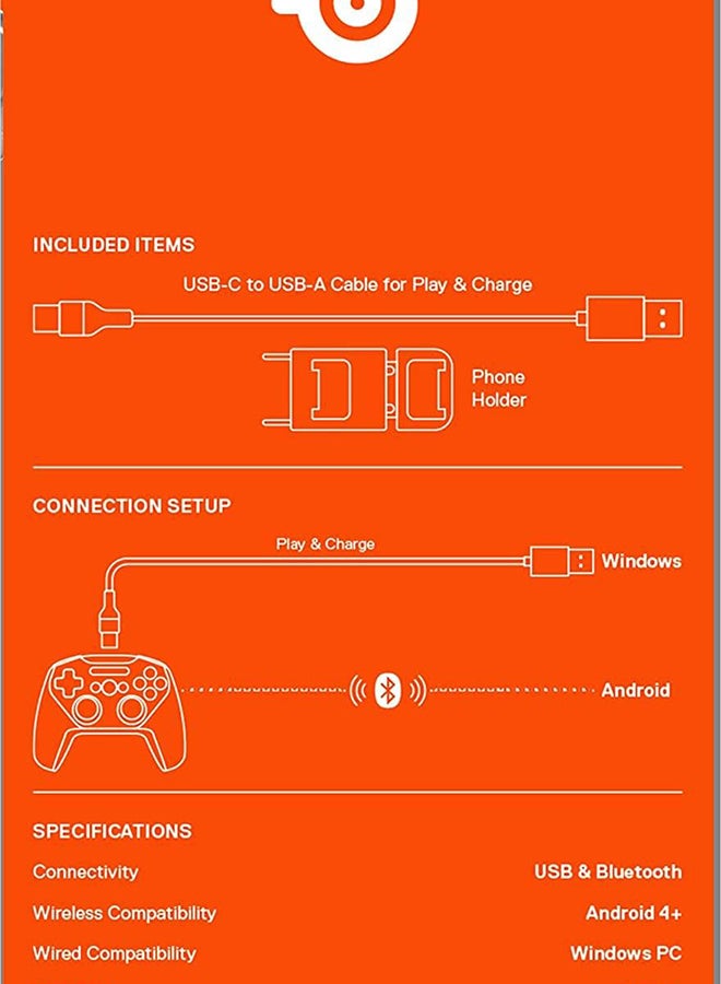 steelseries - SteelSeries Stratus+ Bluetooth Gaming controller for Android & Windows - Mobile - Hall Effect Sensors - Clickable L3/R3 - Image 1