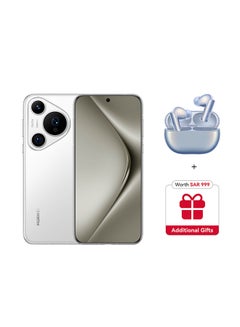 هواوي Pura 70 Pro ثنائي الشريحة، 4G، أبيض، 12 جيجابايت رام، 512 جيجابايت - إصدار الشرق الأوسط مع FreeBuds Pro 3 وMatepad SE، 4 جيجابايت رام 128 جيجابايت  - Image 1