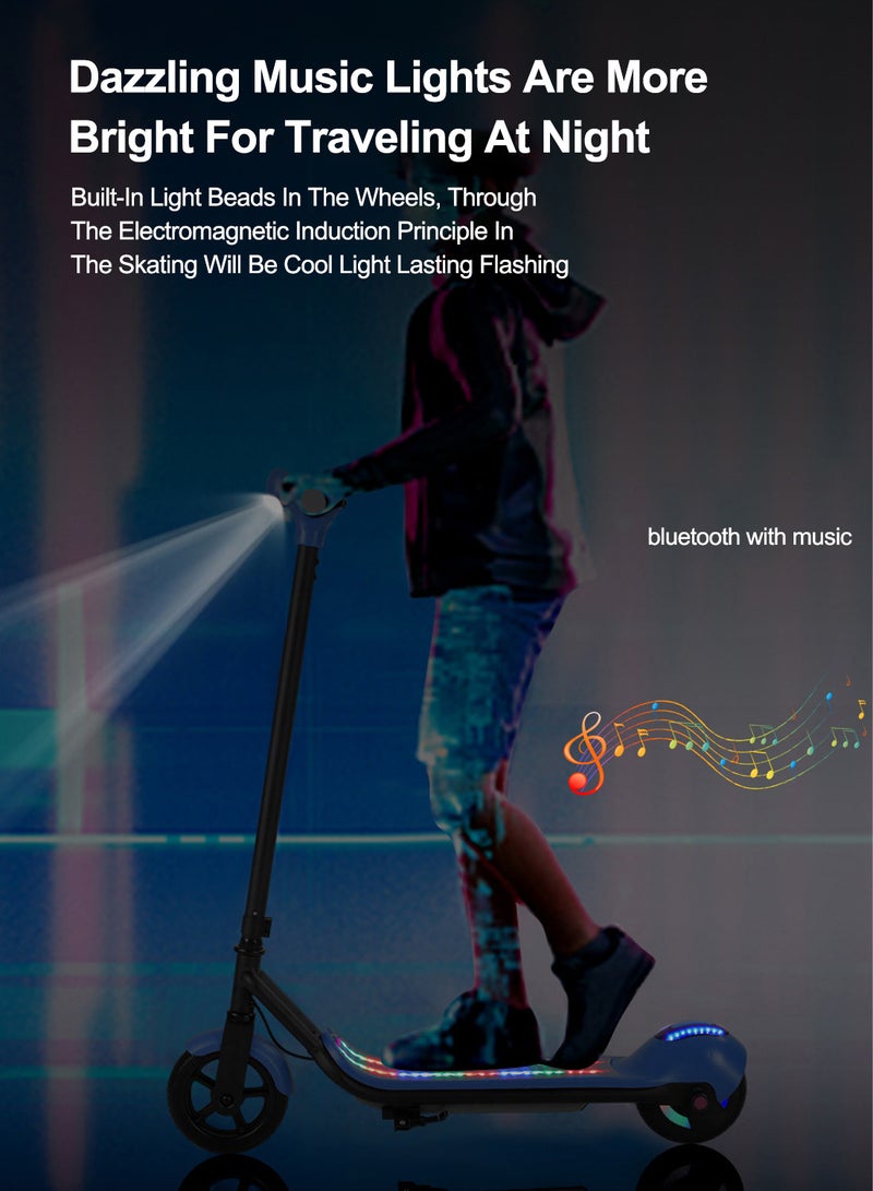 Kidle - Blue Electric Scooter, Folding Bluetooth Lighted Scooter, LED Display, 6.5 inches, Solid Tyres, Three Speed Modes, 8km Range, Max 220kg - Image 1