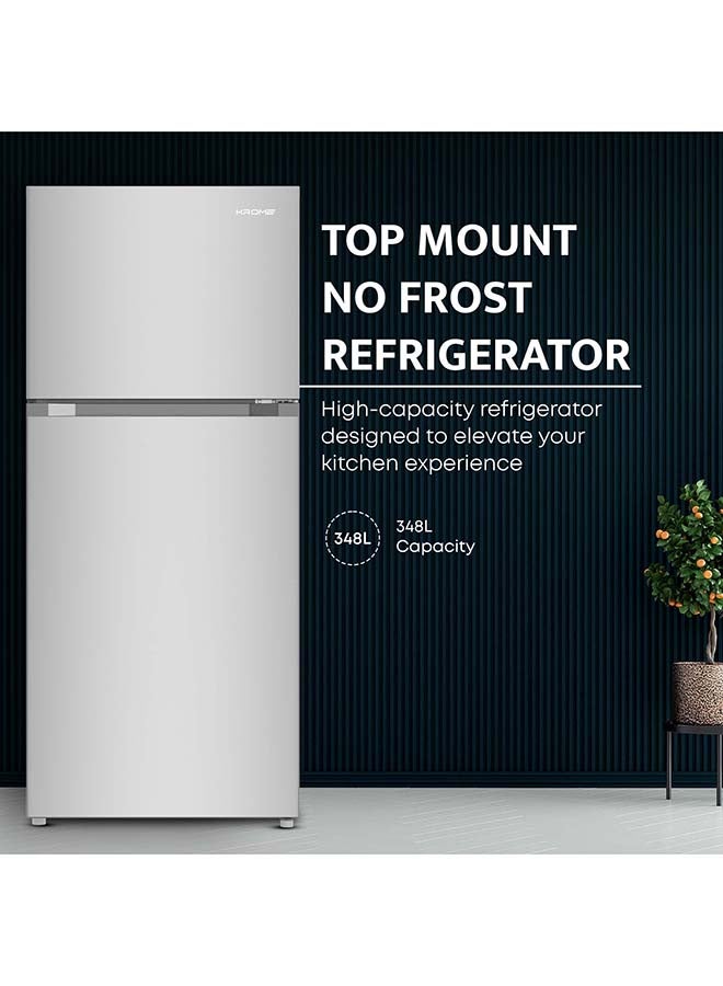 Krome 455 Liter Gross Top Mount Double Door Refrigerator, No Frost Cooling System, LED Display, Convenient Shelves For Easy Access, 10 Year Compressor Warranty KR-RFF 480 IM Inox - Image 2