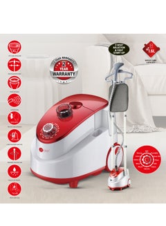 AFRA AFRA Garment Steamer with Iron Board, 1.6L, 1950w 30s Heating time, 50mins Working time, 32g/Mins Air output, Adjustable Telescopic Pole, 47 to 117cm stand height, AF-1950GSRD, 2 Year Warranty. 1.6 L 1950 W AF-1950GSRD white  - Image 4