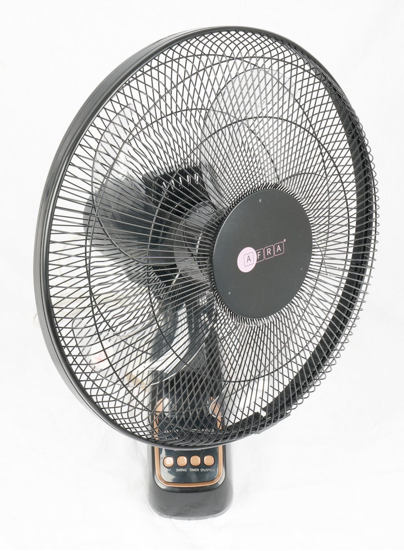 AFRA Wall Mount Fan, 16 Inch, 60w, 5.5m3/min Flow Rate, 90° Oscillation, RPM 1250 with Remote 3 Speed Controller, Black & Rose Gold, AF-1612WFBG, 2 Year Warranty 60 W AF-1612WFBG black - pnsku/N70069456V/45/_/1715067118/f0f232f2-70b6-4d28-87d9-bdab8c7592bd