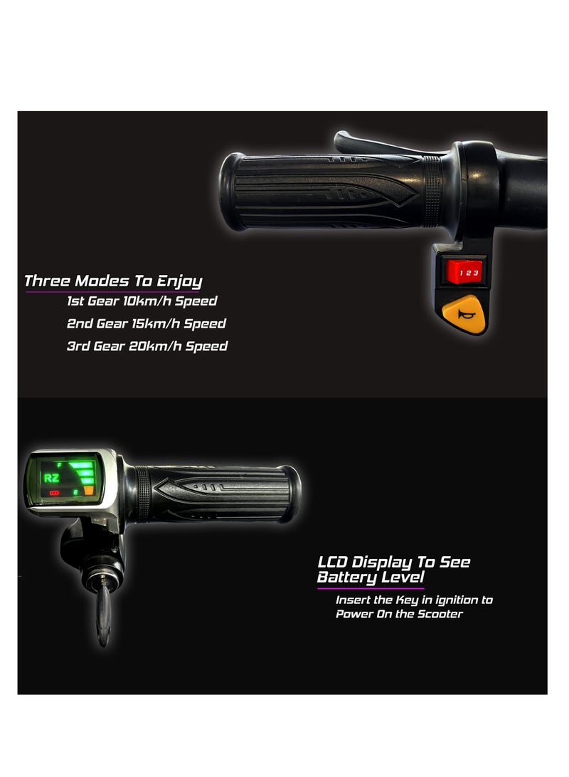 MYTOYS 36V Drifting Scooter 3 Wheel Electric Scooter - 3 Driving Modes- Bluetooth- Speaker- Lights - Shock Absorber Safety Gears Speed Up To 20KM/h 94cm - Image 4