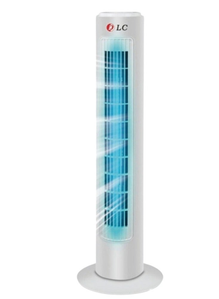 DLC Electric Stand Tower Fan With Remote Controller, 3 Speed Control, 3 Modes 31051 White  - Image 1