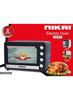 NIKAI Electric Oven With Convection & Rotisserie Function 100 L 2200 W NT1008RCAX2 Black  - Image 2