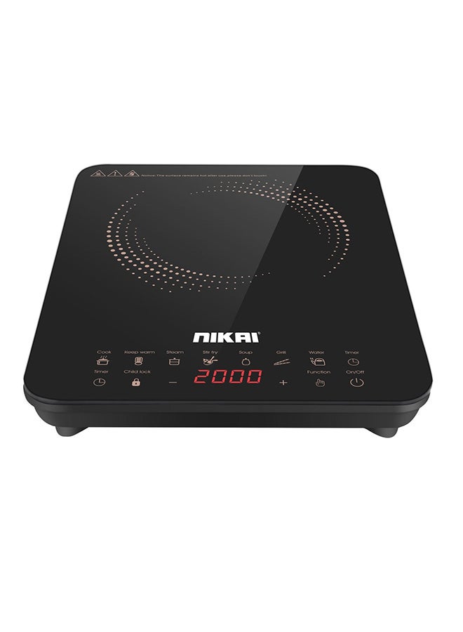 NIKAI - Single Induction Cooker With 7 Preset Cooking Options And 4 Digital LED Display 2000 W NIC222A Black - Image 1