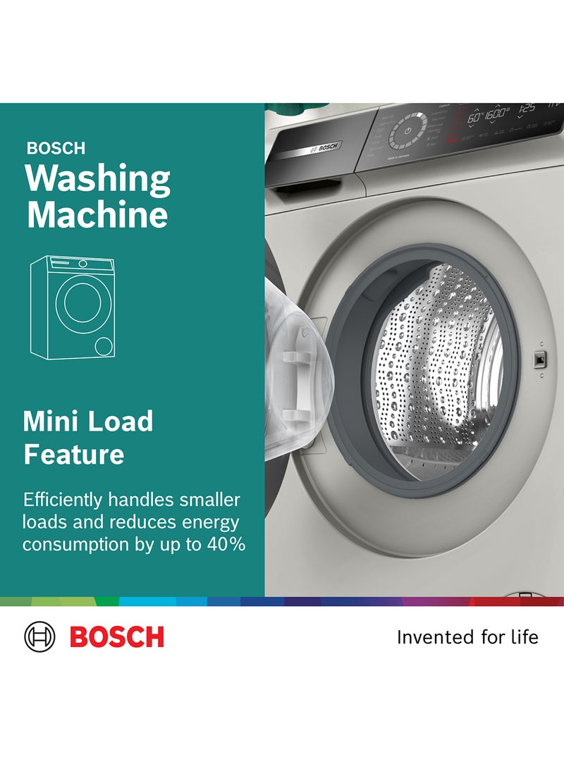 BOSCH - Front Load Washing Machine 1600 RPM, Made In Germany + Free 12 x 1 Liter Of Persil Detergent 10 kg 2300 W WGB2560XGC Silver Inox - Image 1