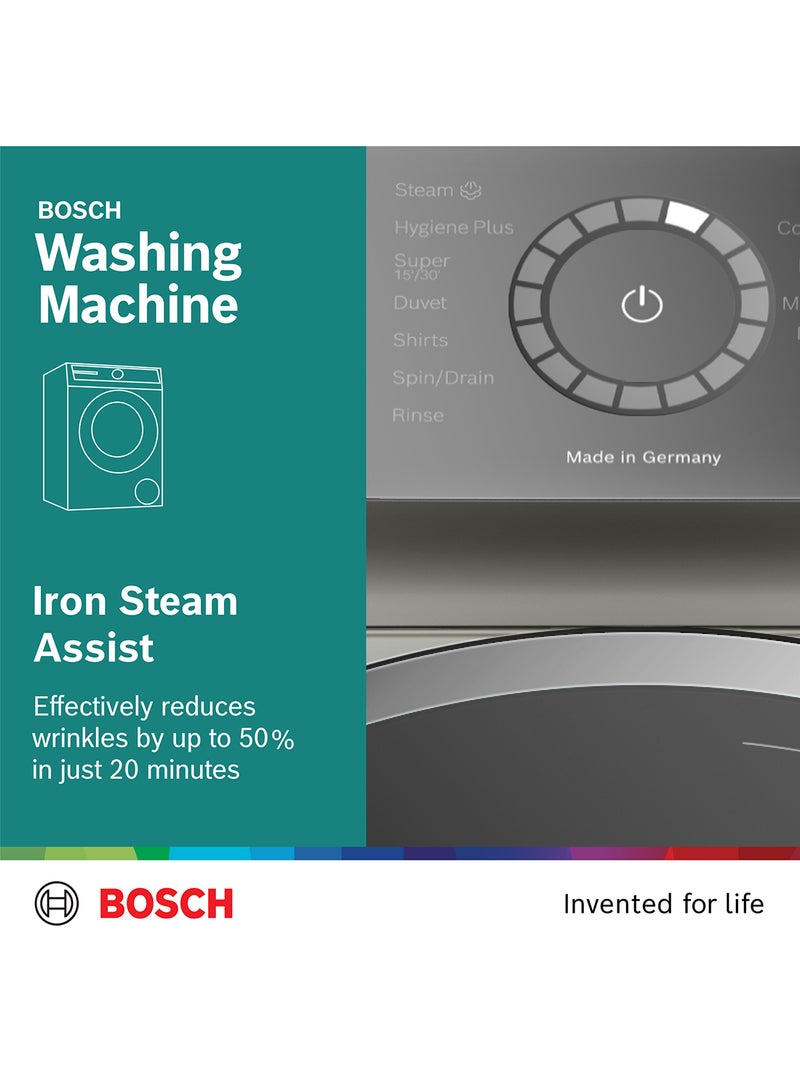 BOSCH - Front Load Washing Machine 1600 RPM, Made In Germany + Free 12 x 1 Liter Of Persil Detergent 10 kg 2300 W WGB2560XGC Silver Inox - Image 1