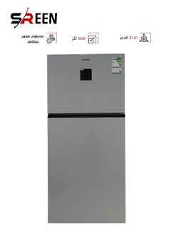 SREEN Double Door Refrigerator 21.41 Feet SRTM-605NF Silver  - Image 1