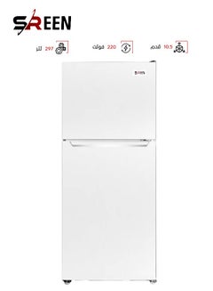 SREEN Double Door Refrigerator 10.5 Feet 297L 310 kW SRTM386NF White  - Image 1