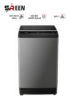 سرين غسالة تحميل علوي سعة 11 كجم وقوة 296 كيلووات SRWM-12TW باللون الفضي  - Image 1