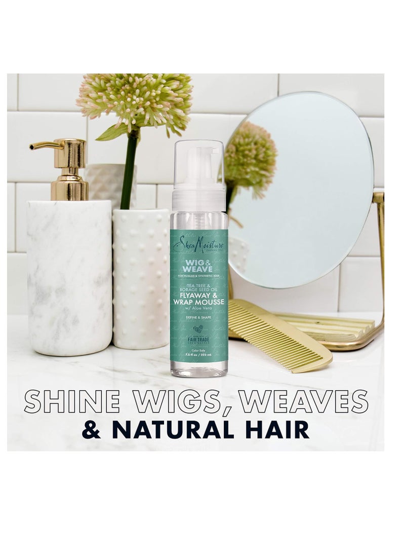 SheaMoisture - Mousse For Curly Hair, Wig Or Weave, Tea Tree And Borage Seed Oil, Paraben-Free Styling Mousse, 7.5 Ounce - Image 1