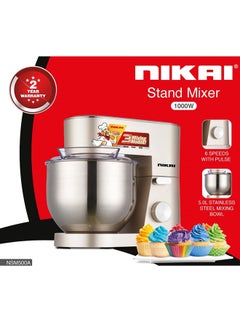 NIKAI Stand Mixer 6 Speed With Pulse And 3 Mixing Modes 1000 W NSM500A Gold  - Image 2