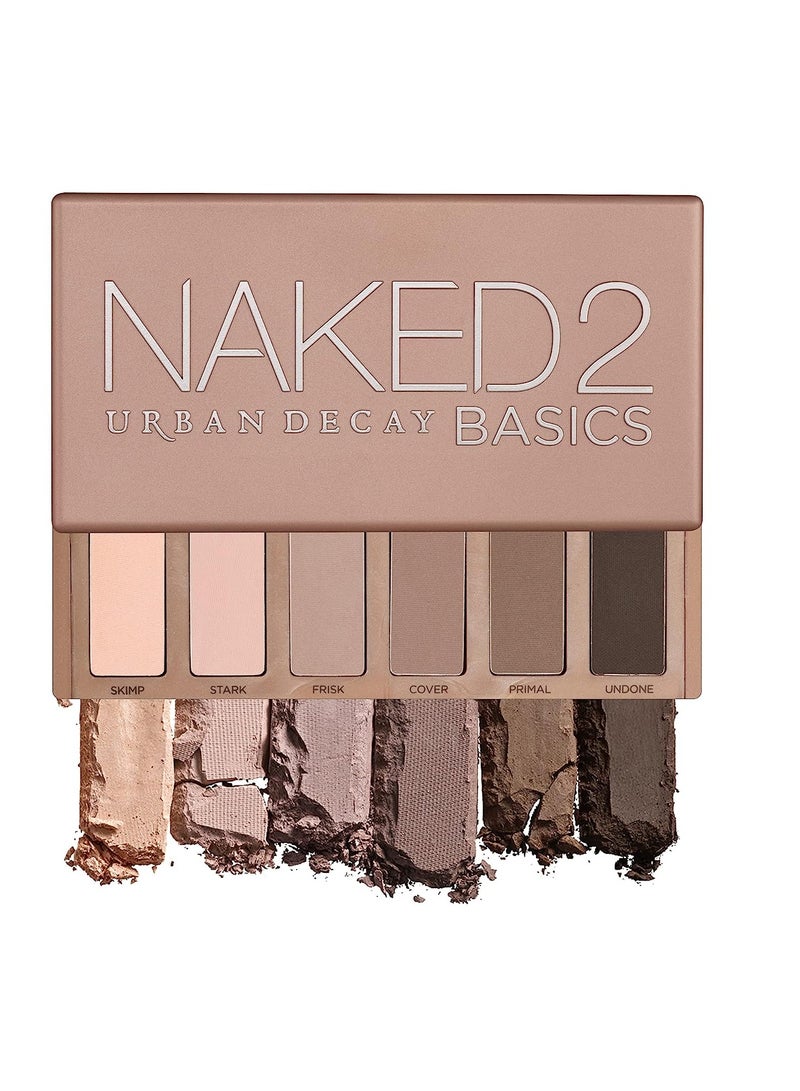 Urban Decay Neutral Eyeshadow Palette, Velvety Matte Finish, 6 Matte Nude & Brown Eyeshadows, Natural Everyday To Smokey Eye Makeup Looks, Travel Friendly Size, Vegan, Cruelty-free Naked 2 Basics  - Image 1