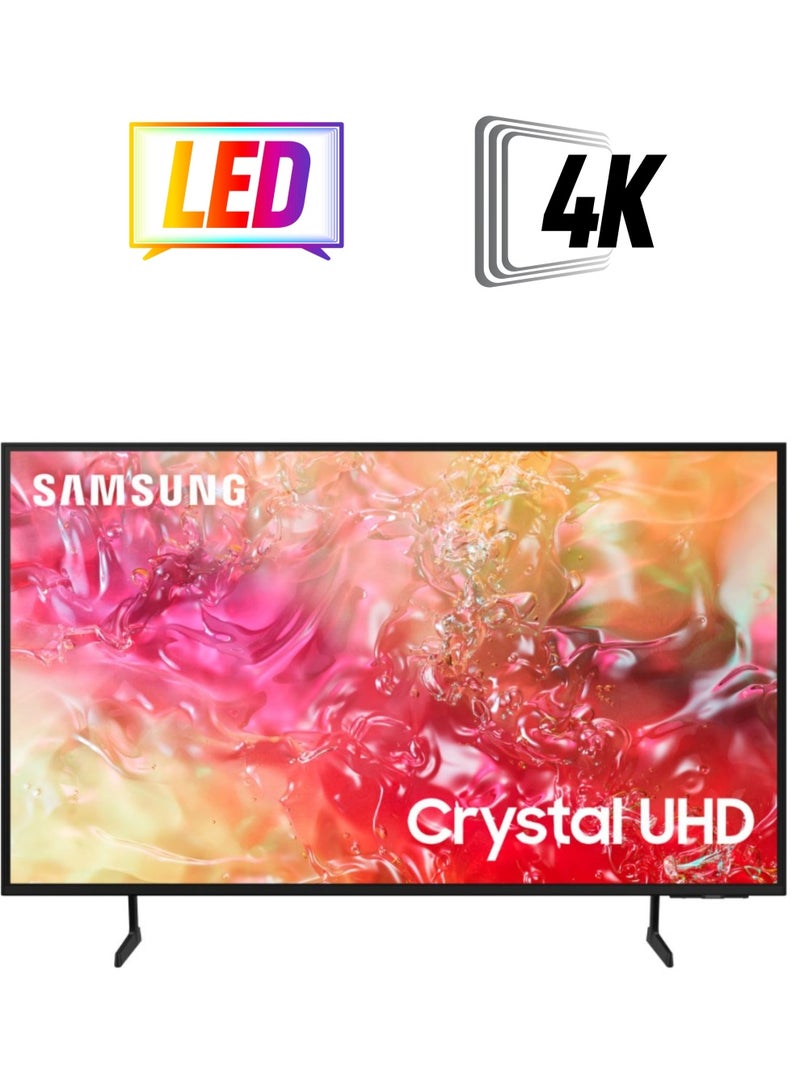 Samsung 75 inch 4K Upscaling LED HDR Smart TV, Crystal UHD, 50Hz, PurColor, Samsung Tizen OS, Q-Symphony, 2 Years Warranty, (2024 Model - KSA Version) - UA75DU7000UXSA Black - Image 1