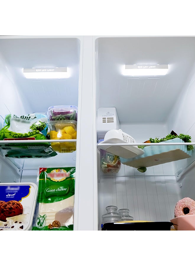 Panasonic - Side By Side Refrigerator 13.7Cuft Freezer 7.1Cuft Inverter 387 L NR-BS780MSSA/ AE Silver - Image 1