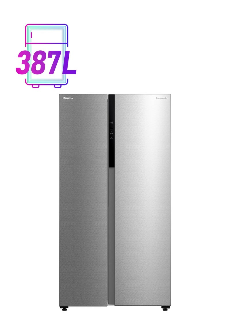 Panasonic - Side By Side Refrigerator 13.7Cuft Freezer 7.1Cuft Inverter 387 L NR-BS780MSSA/ AE Silver - Image 1