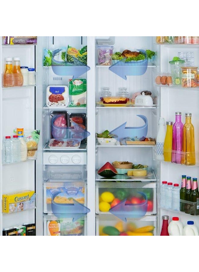 Panasonic - Side By Side Refrigerator 13.7Cuft Freezer 7.1Cuft Inverter 387 L NR-BS782GKSA Silver - Image 1