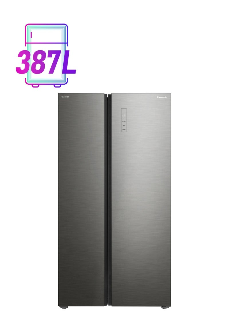 Panasonic - Side By Side Refrigerator 13.7Cuft Freezer 7.1Cuft Inverter 387 L NR-BS782GKSA Silver - Image 1
