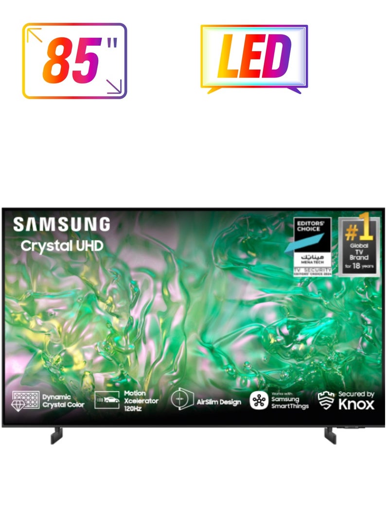Samsung - 85 inch 4K Upscaling LED HDR Smart TV | Big TV | Crystal UHD, | Dynamic Crystal Color | Built in receiver | 100HZ | Tizen OS | Air Slim Design | (2024) - UA85DU8000UXSA Titan Gray - Image 1