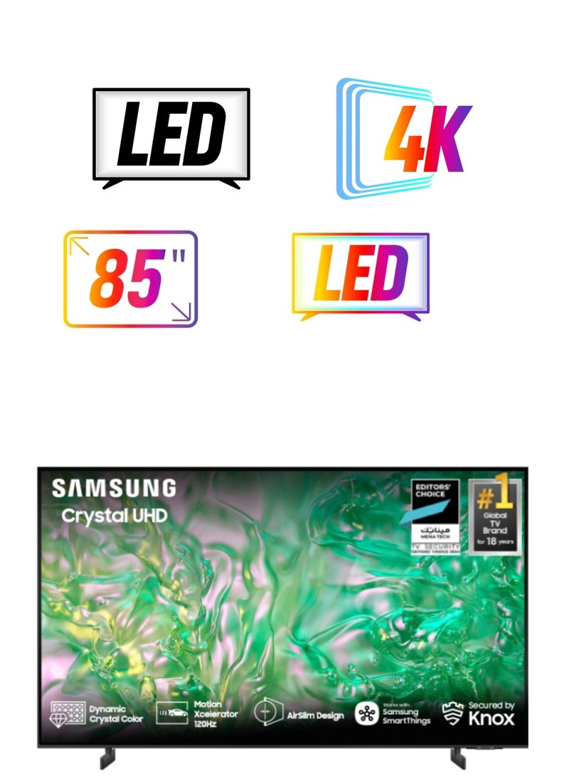 سامسونج تلفزيون ذكي 85 بوصة بدقة 4K UHD UA85DU8000UXSA رمادي تيتان  - Image 1