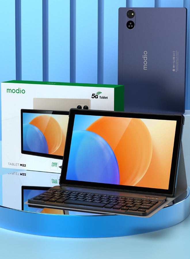 موديو تابلت M22 بشاشة 10.1 بوصة، ثنائي الشريحة، أزرق، 8 جيجابايت رام، 512 جيجابايت، 5G - إصدار الشرق الأوسط مع لوحة مفاتيح لاسلكية - Image 2