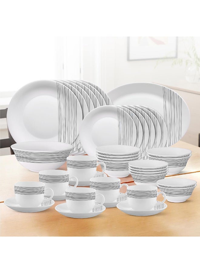 BOROSIL Larah Plano Opal 38 Pc Dinner Set Spring Fall White/Black  - Image 4
