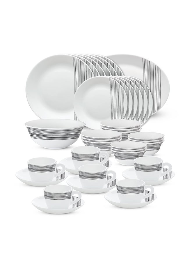 BOROSIL Larah Plano Opal 38 Pc Dinner Set Spring Fall White/Black  - Image 2