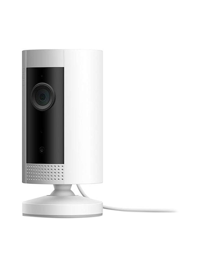 رينج - كاميرا مراقبة منزلية ذكية من رينغ، كاميرا داخلية بمقبس تعمل بتقنية WiFi، بنظام تحدث باتجاهين وبث فيديو مباشر FHD، مزودة بمستشعر كشف الحركة ورؤية ليلية، لون ابيض - Image 1