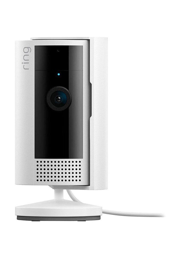 رينج - كاميرا مراقبة منزلية ذكية من رينغ، كاميرا داخلية بمقبس تعمل بتقنية WiFi، بنظام تحدث باتجاهين وبث فيديو مباشر FHD، مزودة بمستشعر كشف الحركة ورؤية ليلية، لون ابيض - Image 1